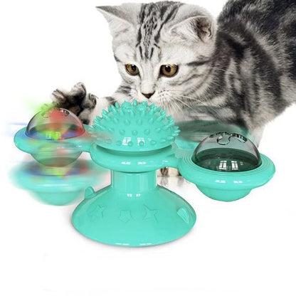 Interactive Cat Windmill Toy with 360° Spin and Grooming Brush – Engaging Play for All Cats 5