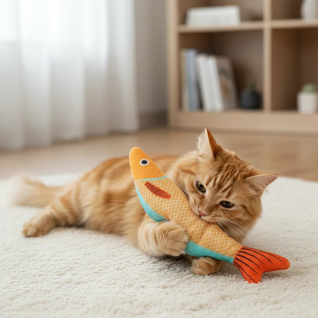 Interactive Catnip Fish Toy for Cats – Plush Chew Toy for Dental Care and Engagement 2