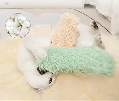 Interactive Catnip Toy Set – 4 Plush Cuddly Cats for Kittens and Adult Cats – Engaging Cat Accessories in Blue, White, Green, and Pink 2