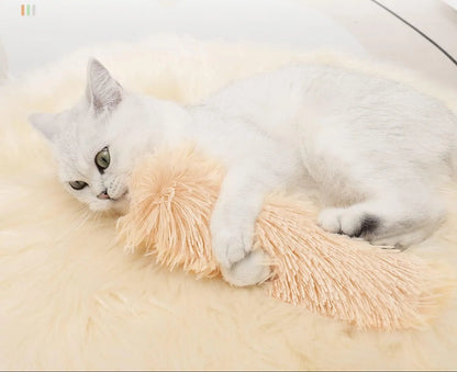 Interactive Catnip Toy Set – 4 Plush Cuddly Cats for Kittens and Adult Cats – Engaging Cat Accessories in Blue, White, Green, and Pink 4