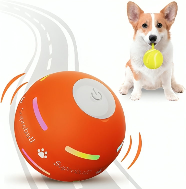 Interactive Dog Ball for Aggressive Chewers – Durable Rechargeable Toy with Unpredictable Movement for All Dog Sizes 1