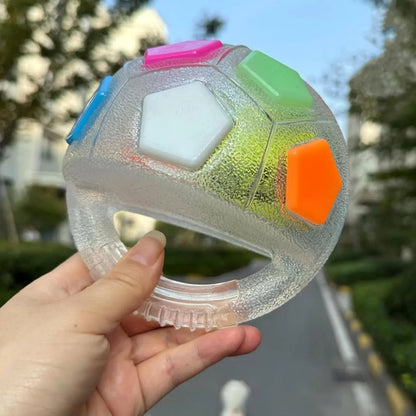 Interactive Dog Calming Ball with Handle - Bite-Resistant Squeaky Toy for Playful Dogs, 7 Floating Design 1