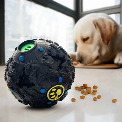 Interactive Dog Puzzle Toy - Educational Chew Ball with Food Dispenser for Mental Stimulation and Dental Care - Durable Vinyl, 9 cm 2