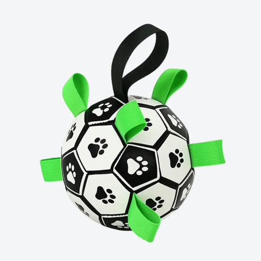 Interactive Dog Soccer Ball with Straps – Durable and Safe Pet Toy for Fetching and Playing 0
