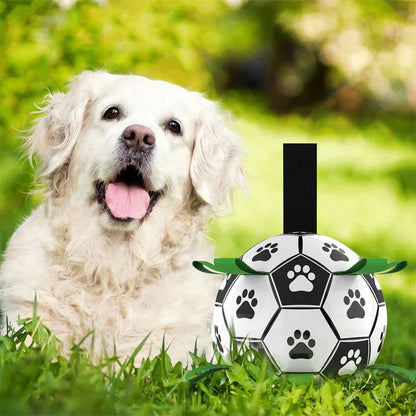 Interactive Dog Soccer Ball with Straps – Durable and Safe Pet Toy for Fetching and Playing 4