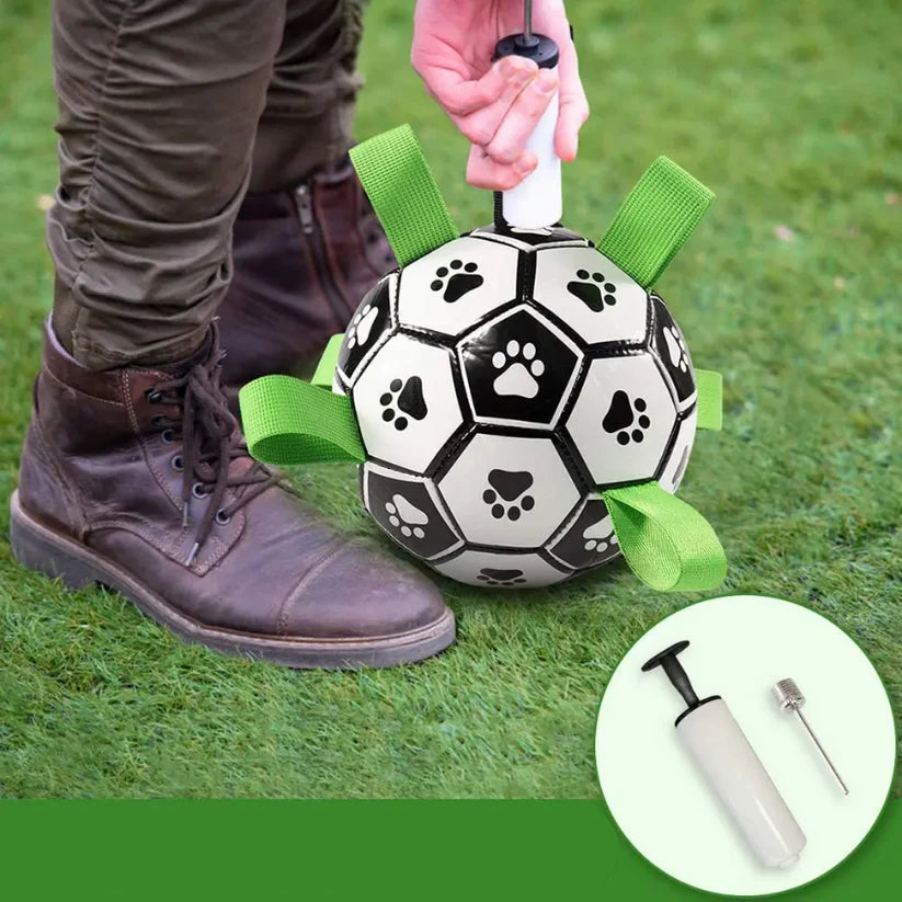 Interactive Dog Soccer Ball with Straps – Durable and Safe Pet Toy for Fetching and Playing 5