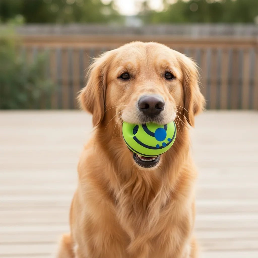 Interactive Dog Toy Ball with Sound – Durable 11 cm Green Play Ball for Indoor and Outdoor Fun 1