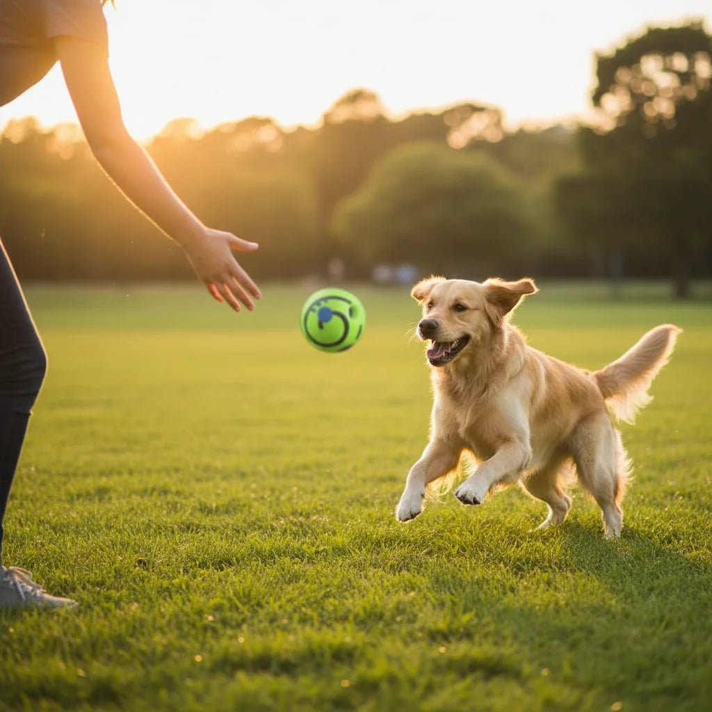 Interactive Dog Toy Ball with Sound – Durable 11 cm Green Play Ball for Indoor and Outdoor Fun 4