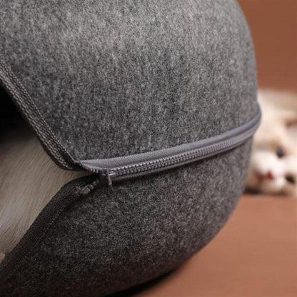 Interactive Felt Cat Tunnel Bed – Foldable 2-in-1 Design for Indoor Cats 3