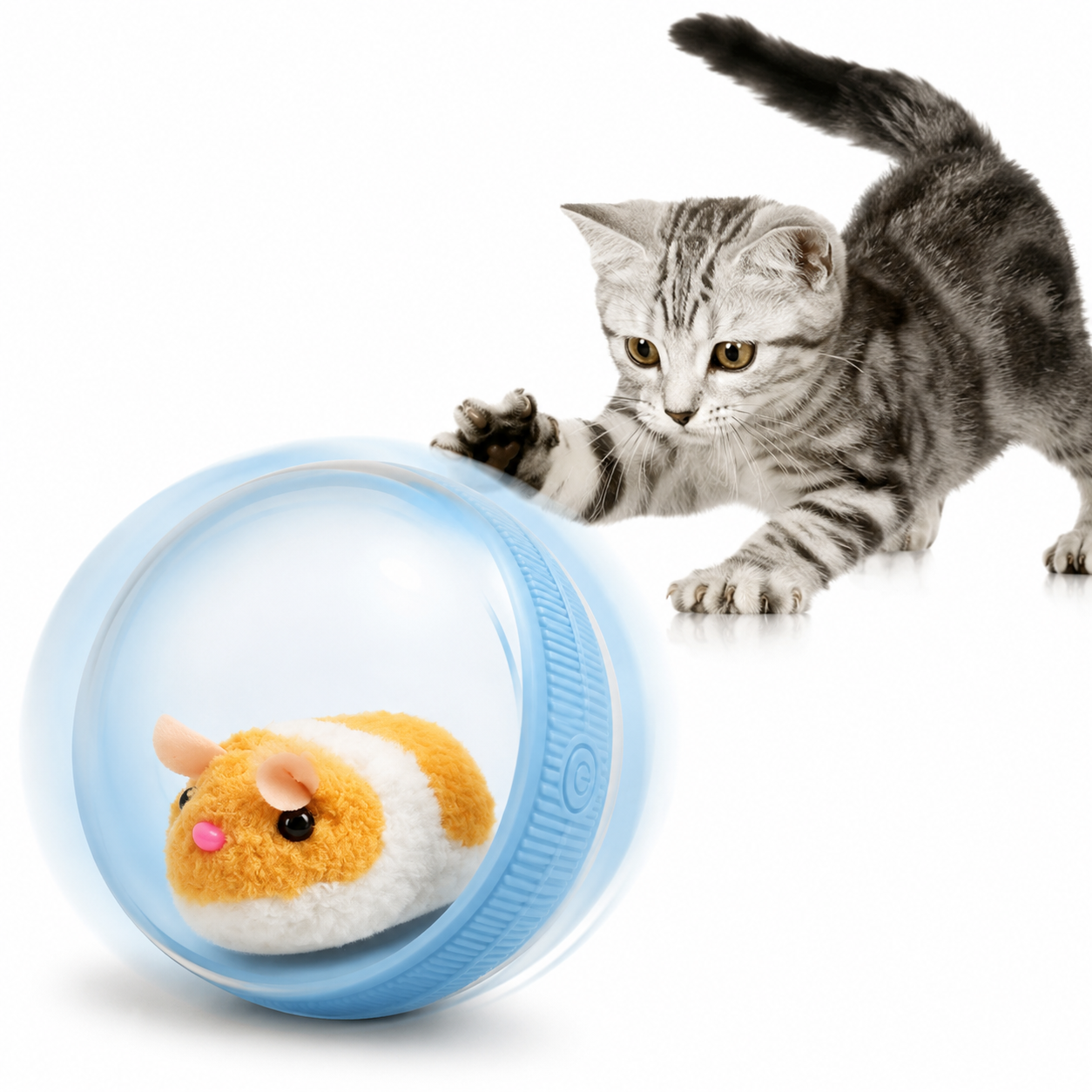 Interactive pet toy ball for cats and small dogs featuring a motion-activated rolling function, rechargeable design, and made of durable plastic for endless playtime fun 1