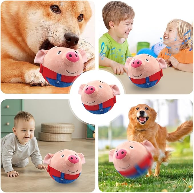 Interactive Pig-Shaped Dog Toy with Jumping and Squeaking Features – Engaging Playtime for Active Dogs 2