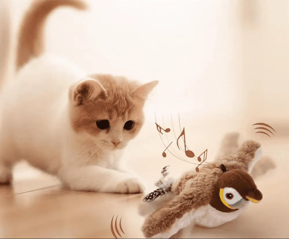 Interactive Plush Bird Cat Toy with Realistic Flapping Wings – Engaging Indoor Play for Cats 1