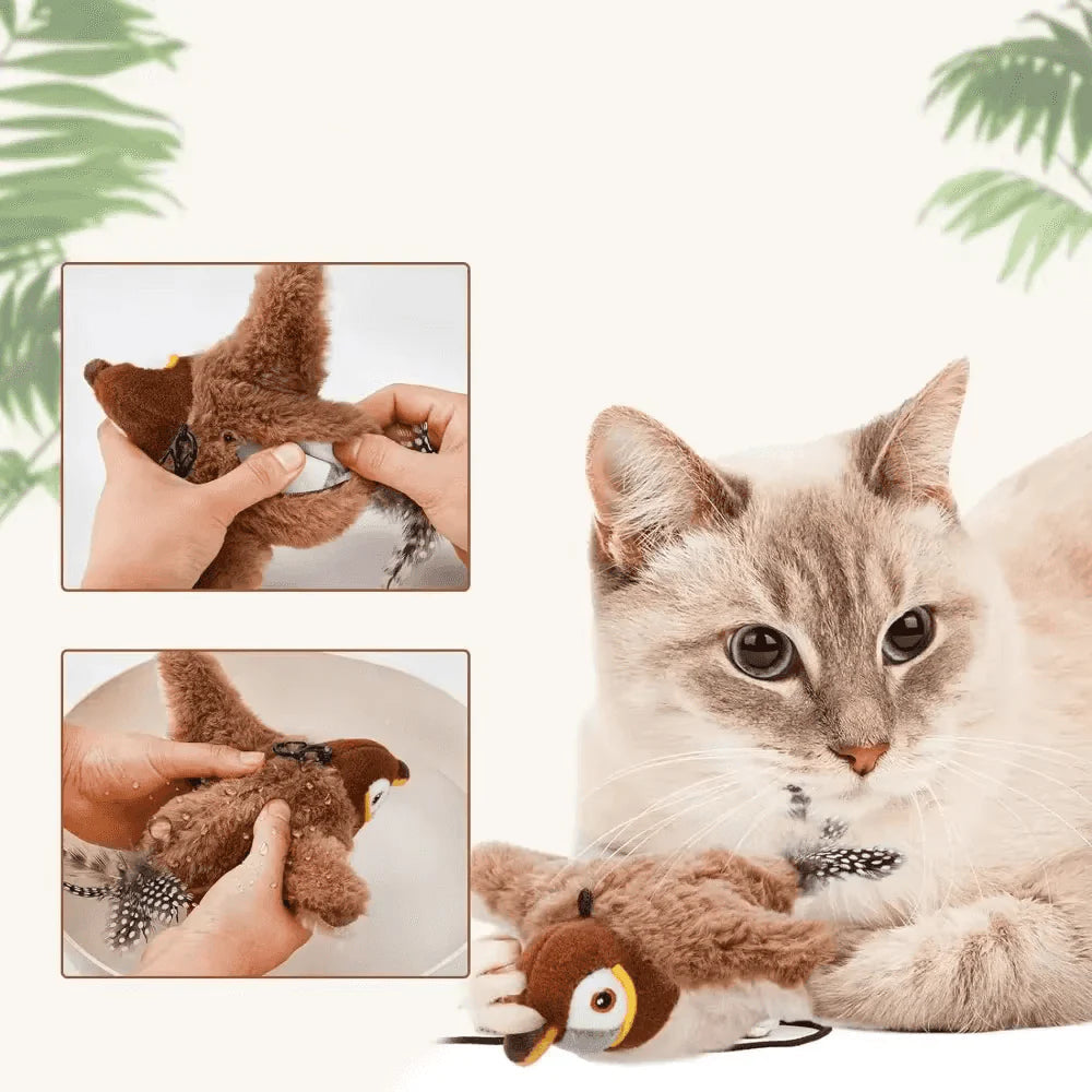 Interactive Plush Bird Cat Toy with Realistic Flapping Wings – Engaging Indoor Play for Cats 3