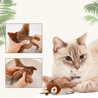 Interactive Plush Bird Cat Toy with Realistic Flapping Wings – Engaging Indoor Play for Cats 3