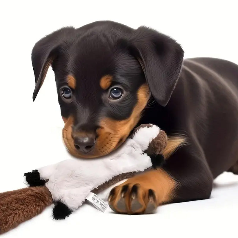 Interactive Plush Dog Toy - Soft Fleece Animal Shapes with Squeaker for Gentle Chewers - Fun and Durable Chew Toys 3