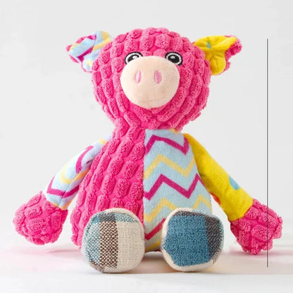 Interactive plush dog toy featuring a durable design with a squeaking sound, perfect for keeping your pet engaged and entertained. 10