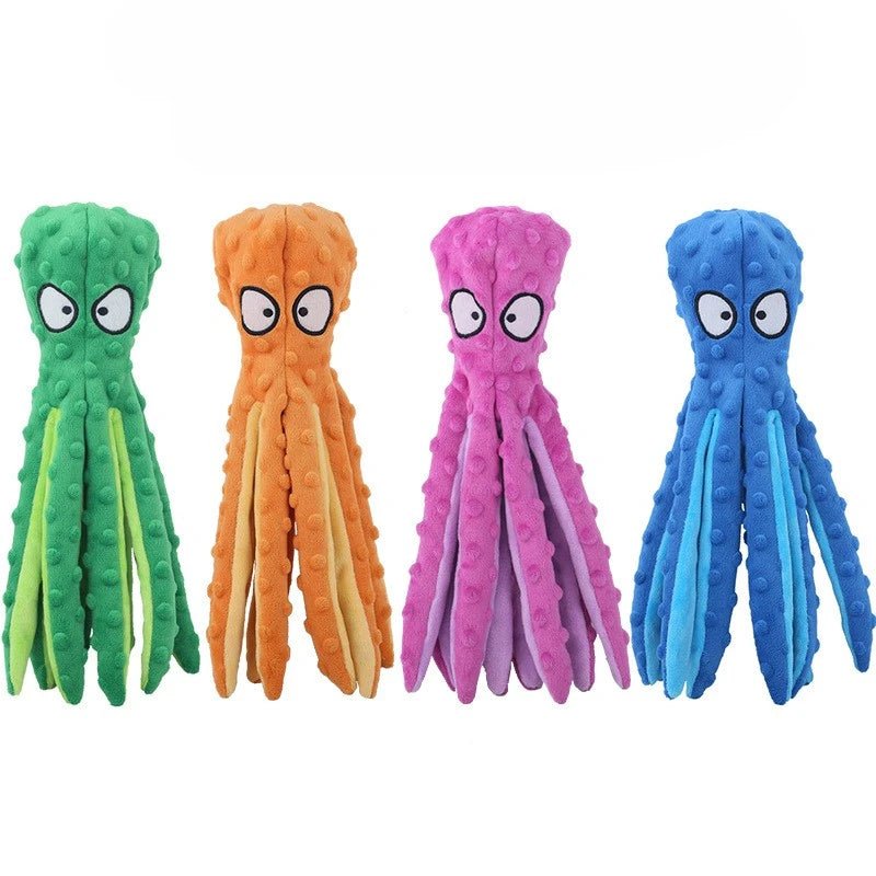 Interactive Plush Octopus Dog Toy with Squeaker and Crackle Paper – Durable and Mess-Free 1