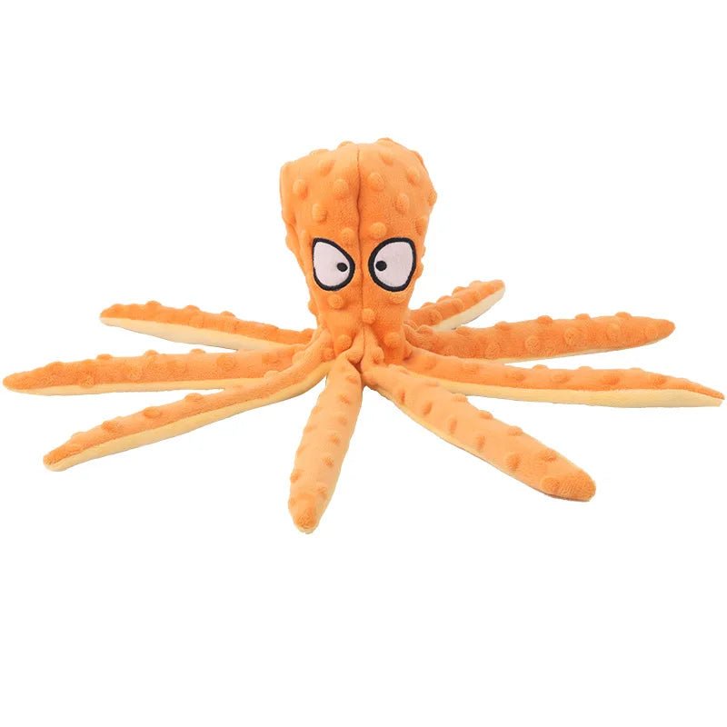 Interactive Plush Octopus Dog Toy with Squeaker and Crackle Paper – Durable and Mess-Free 3