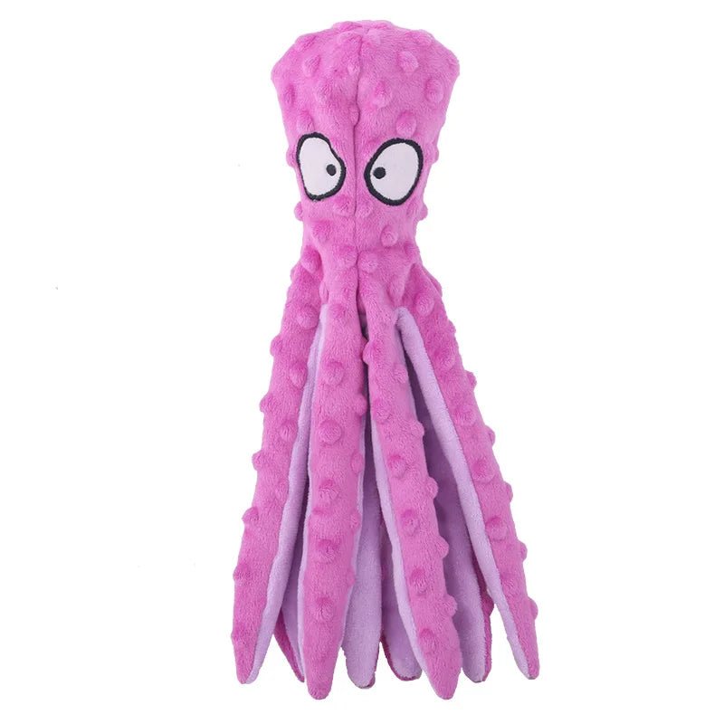 Interactive Plush Octopus Dog Toy with Squeaker and Crackle Paper – Durable and Mess-Free 7