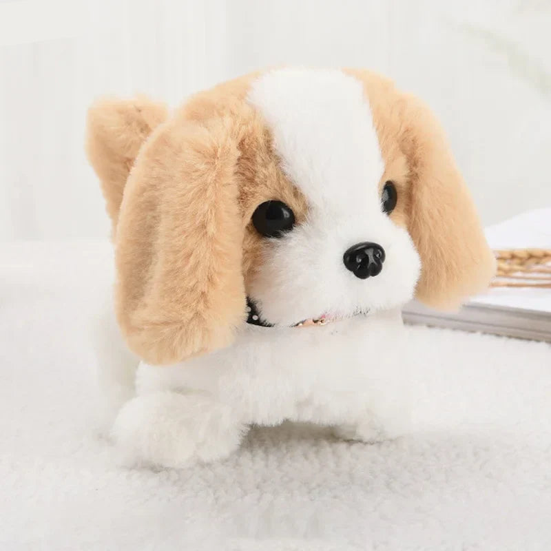 Interactive robot dog toy with lifelike AI features, designed as a plush pet companion for kids, available in various vibrant colors. 4