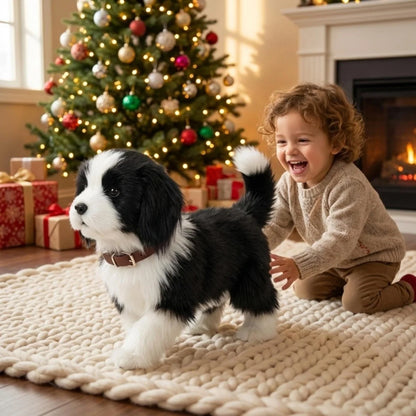 Interactive robot puppy toy featuring lifelike movements and touch response, available in 10 realistic breeds for engaging play. 1