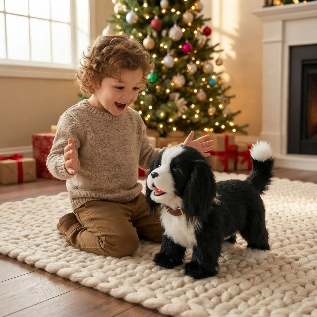 Interactive robot puppy toy featuring lifelike movements and touch response, available in 10 realistic breeds for engaging play. 3