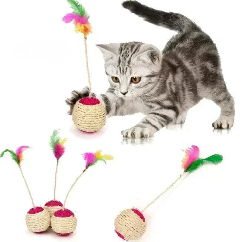 Interactive Sisal Scratching Ball Cat Toy – Durable and Engaging 1