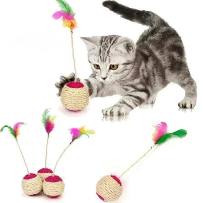 Interactive Sisal Scratching Ball Cat Toy – Durable and Engaging 1