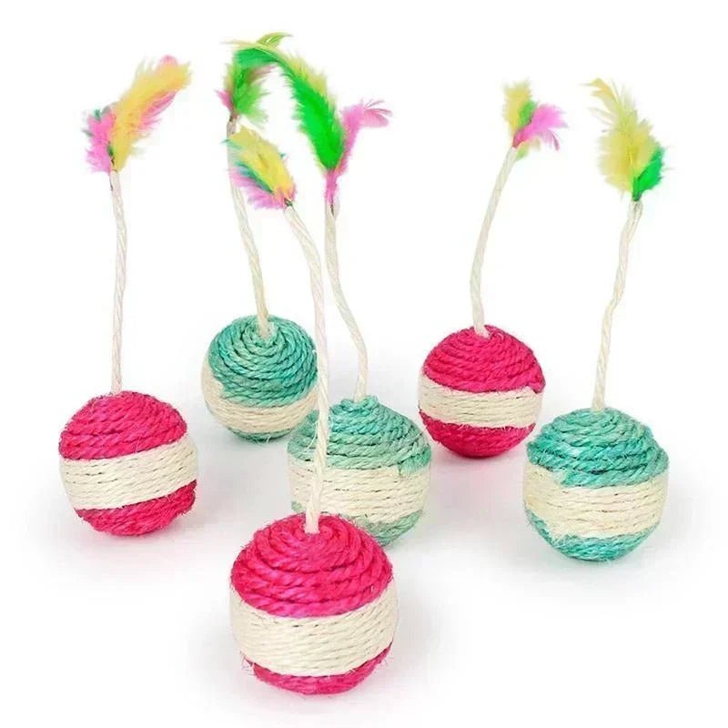 Interactive Sisal Scratching Ball Cat Toy – Durable and Engaging 3