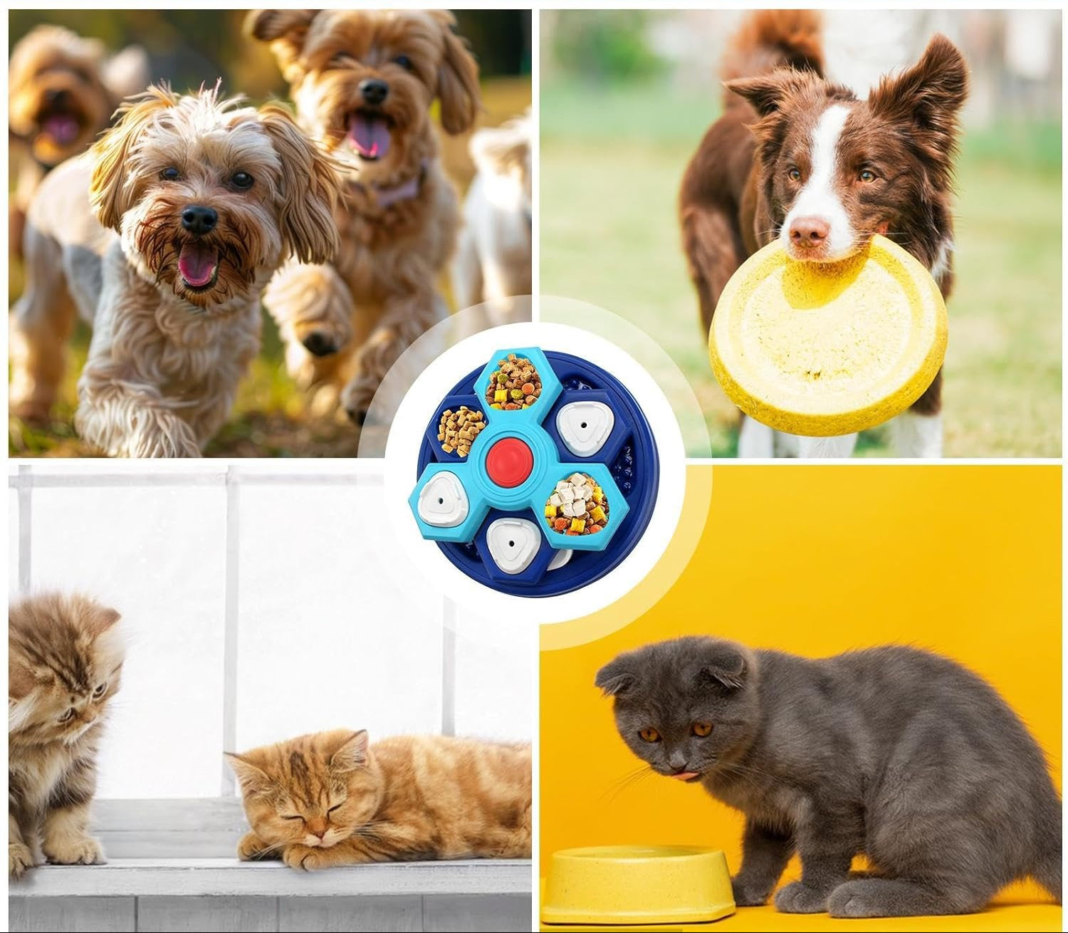 Interactive Slow Feeder Dog Bowl – Blue Plastic Dog Feeder for Healthy Eating and Digestion 6