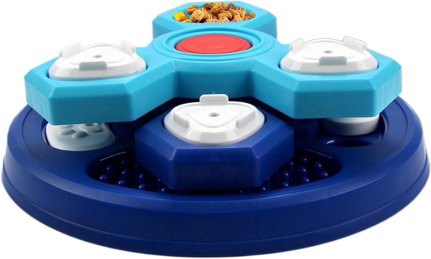 Interactive Slow Feeder Dog Bowl – Blue Plastic Dog Feeder for Healthy Eating and Digestion 7