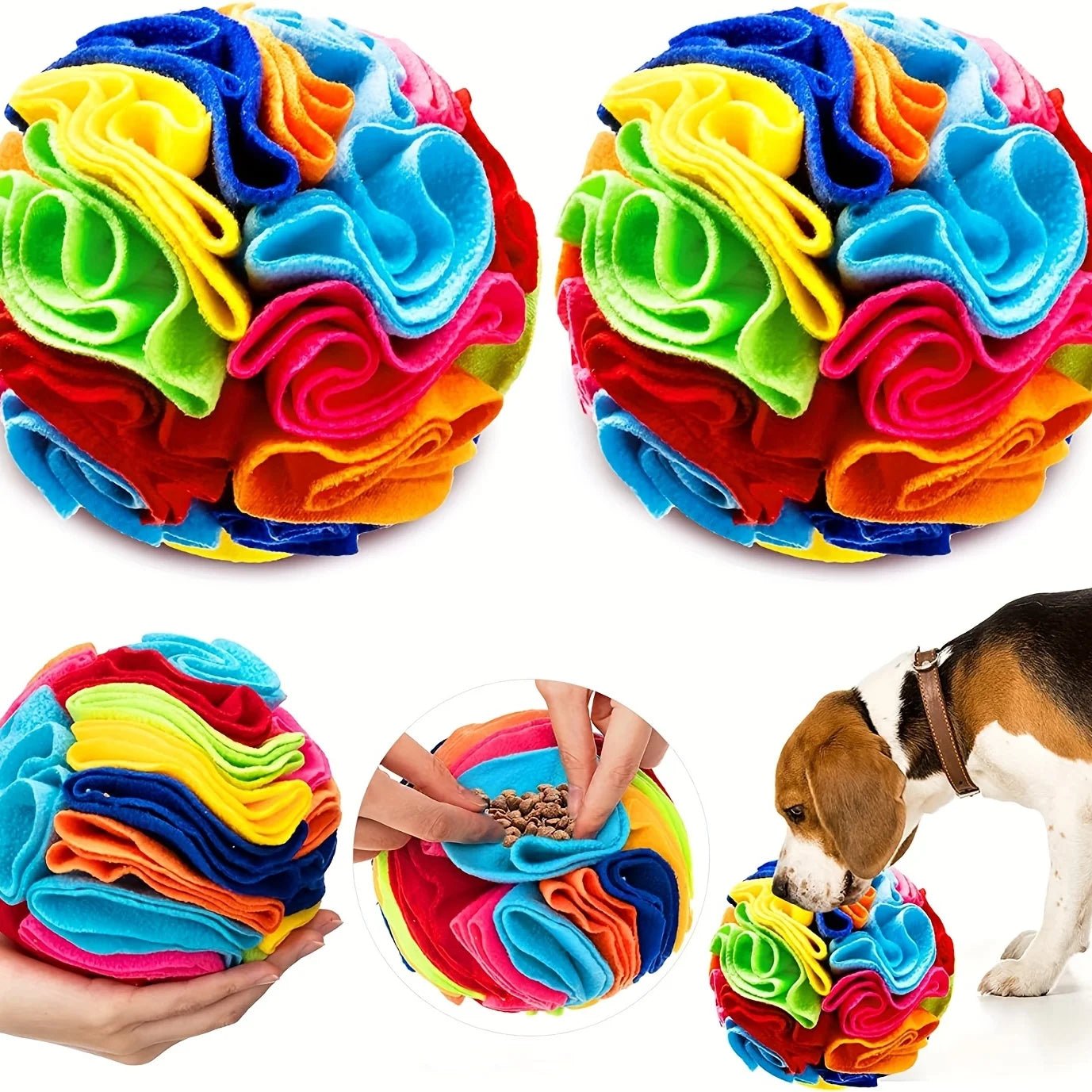 Interactive Snuffle Ball Dog Puzzle Toy for Mental Stimulation and Slow Eating – Soft and Durable for Medium to Large Dogs 1