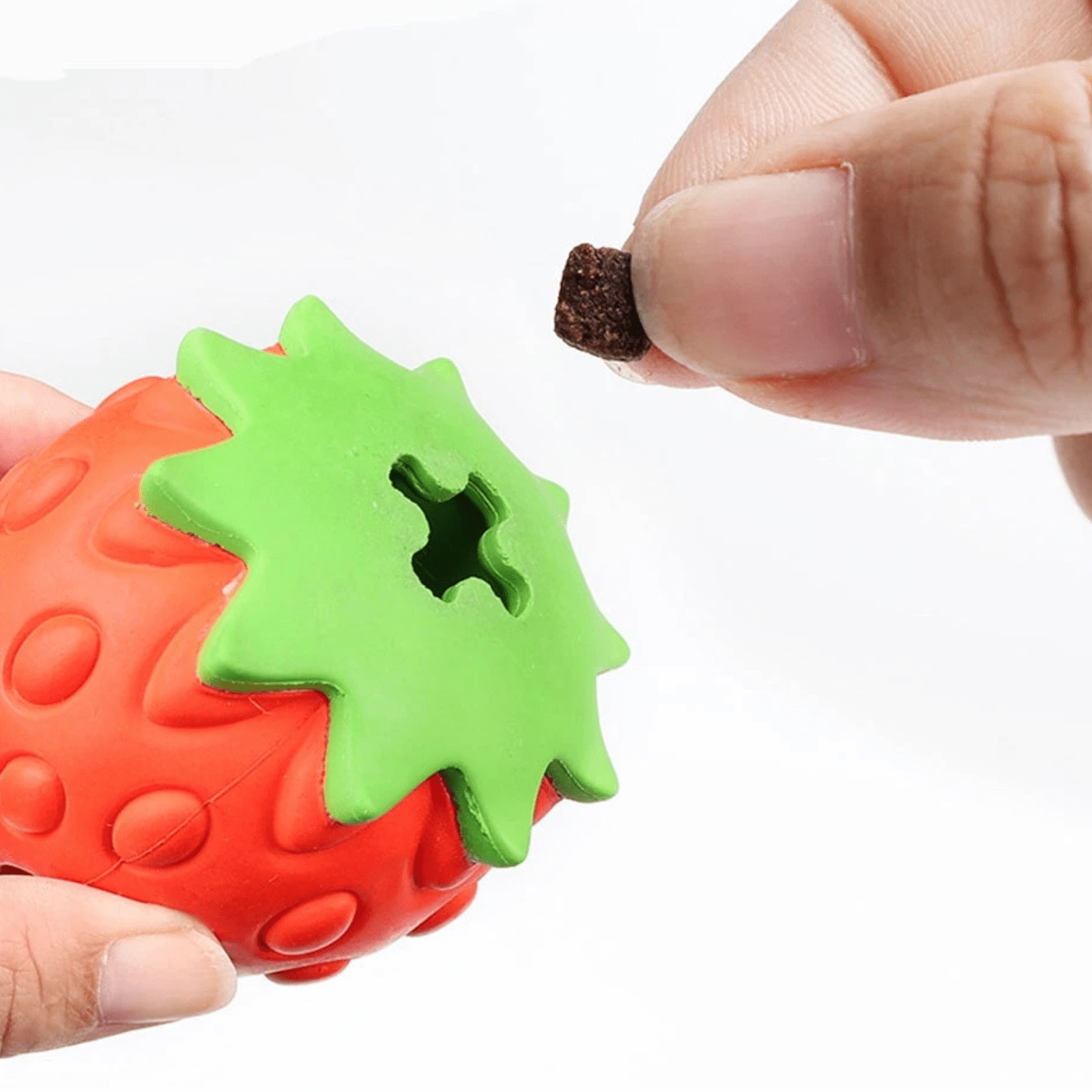 Interactive Strawberry Dog Toy – Multifunctional Snack Ball for Small to Medium Dogs, Durable Rubber Teething Toy 6