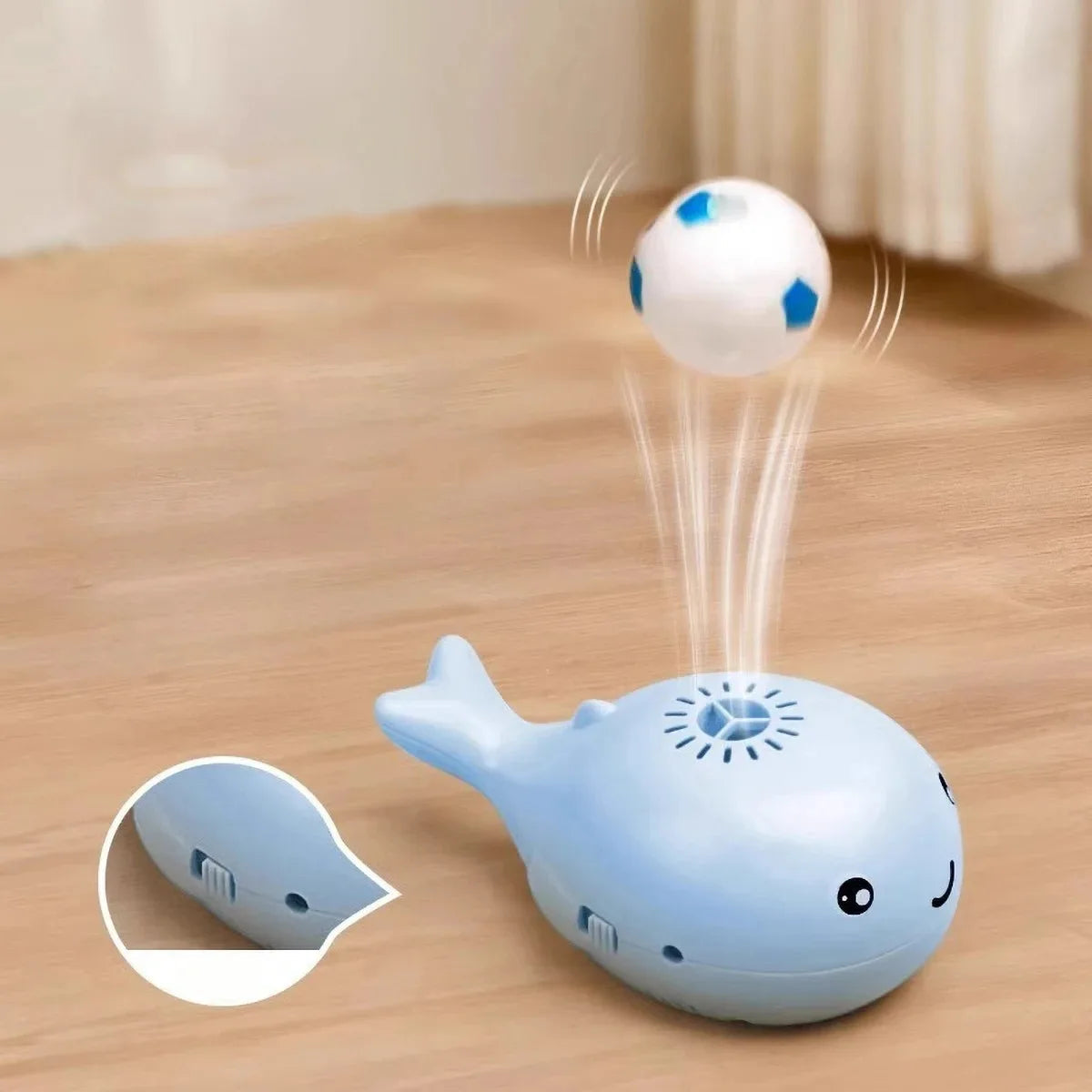 Interactive Whale-Shaped Electric Gliding Ball Toy for Cats – USB Rechargeable with Fan Function 2