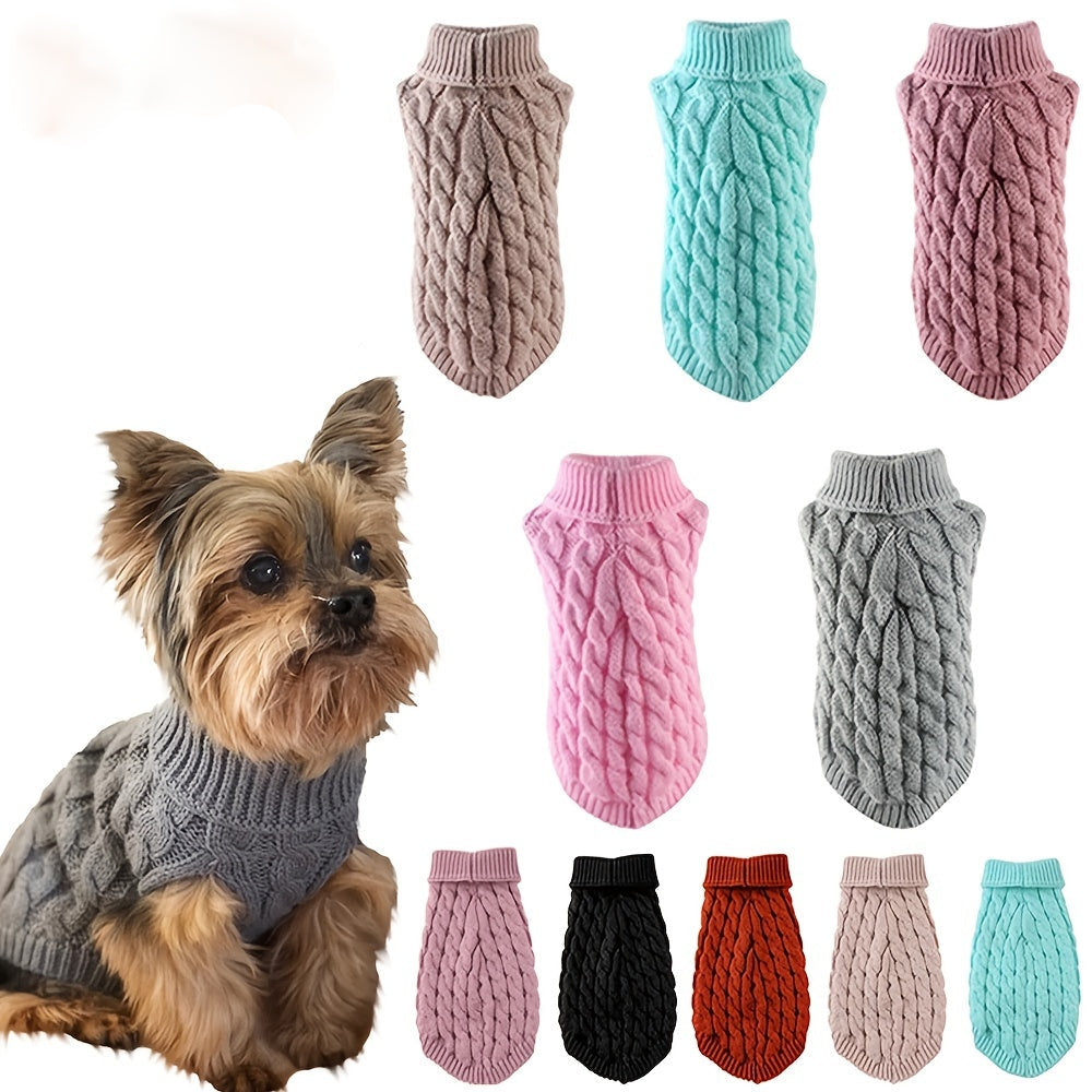 Knit Pet Sweater for Small to Medium Dogs - Soft Acrylic Pullover in Multiple Colors for Cold Weather 2