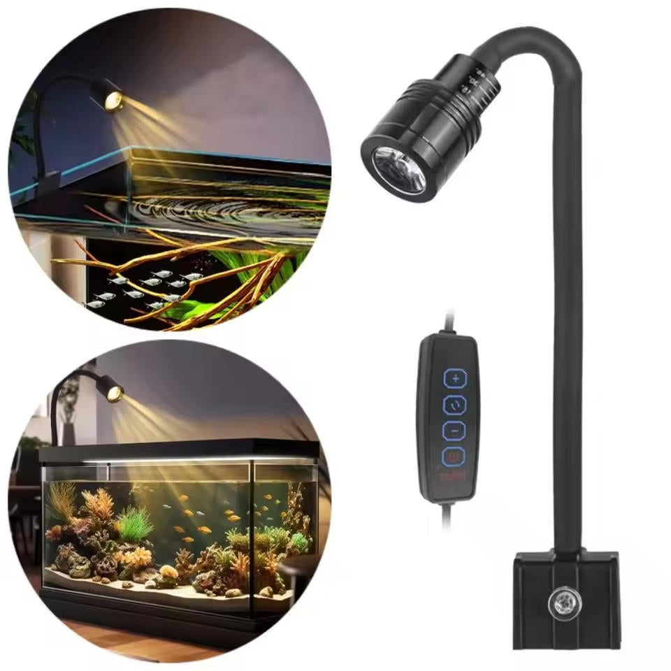 LED Aquarium Light with Adjustable Brightness and 360° Rotation – Fish Tank Light with Triple Color Control 0