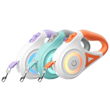 LED Retractable Dog Leash with Comfort Grip – 5m Length for Dogs up to 35kg, Safety Light for Evening Walks 1