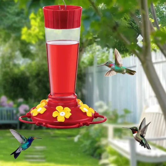 Large Capacity Hummingbird Feeder with Multiple Feeding Ports and Easy Refilling - Clear Weather-Resistant Design 0