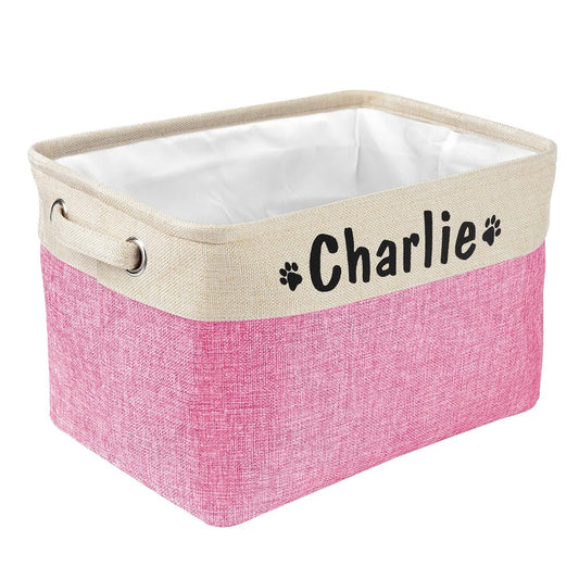 Large Dog Toy Basket – Durable Fabric Storage Bin for Pet Toys, Customizable Name Option, Stylish Organizing Solution 36x22x26 cm 0