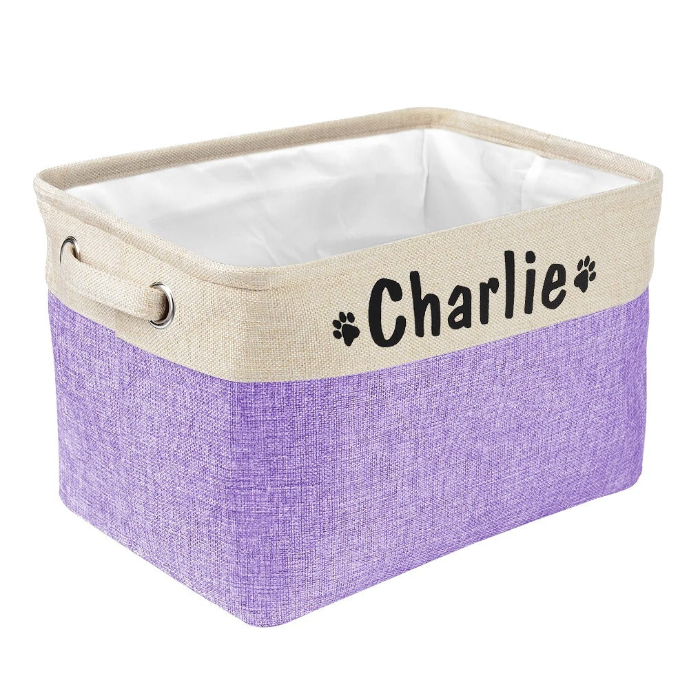 Large Dog Toy Basket – Durable Fabric Storage Bin for Pet Toys, Customizable Name Option, Stylish Organizing Solution 36x22x26 cm 7