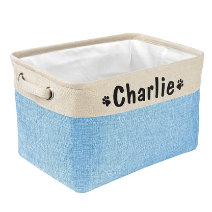 Large Dog Toy Basket – Durable Fabric Storage Bin for Pet Toys, Customizable Name Option, Stylish Organizing Solution 36x22x26 cm 8