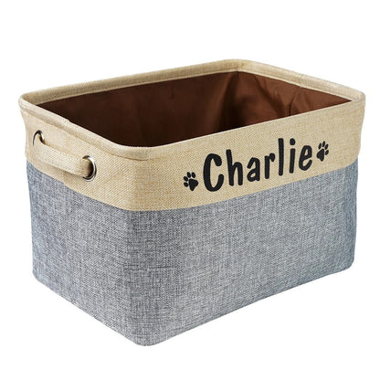 Large Dog Toy Basket – Durable Fabric Storage Bin for Pet Toys, Customizable Name Option, Stylish Organizing Solution 36x22x26 cm 9