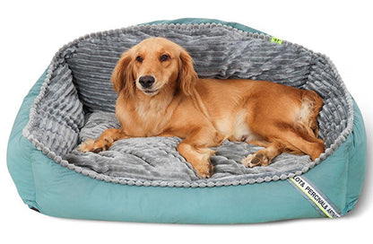 Large Thickened Warm Dog Bed – Soft Hypoallergenic Fabric with Anti-Slip Base for Ultimate Comfort, Machine Washable 1