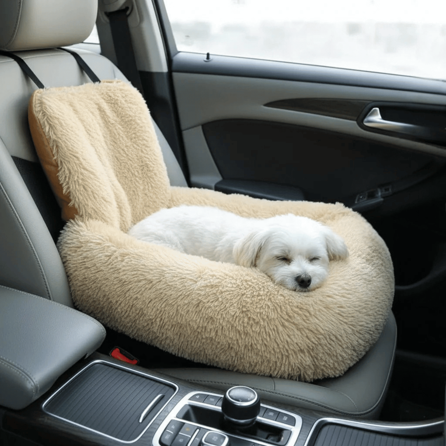 Large Washable Dog Car Bed with Elevated Design – Comfortable and Safe Dog Seat 1