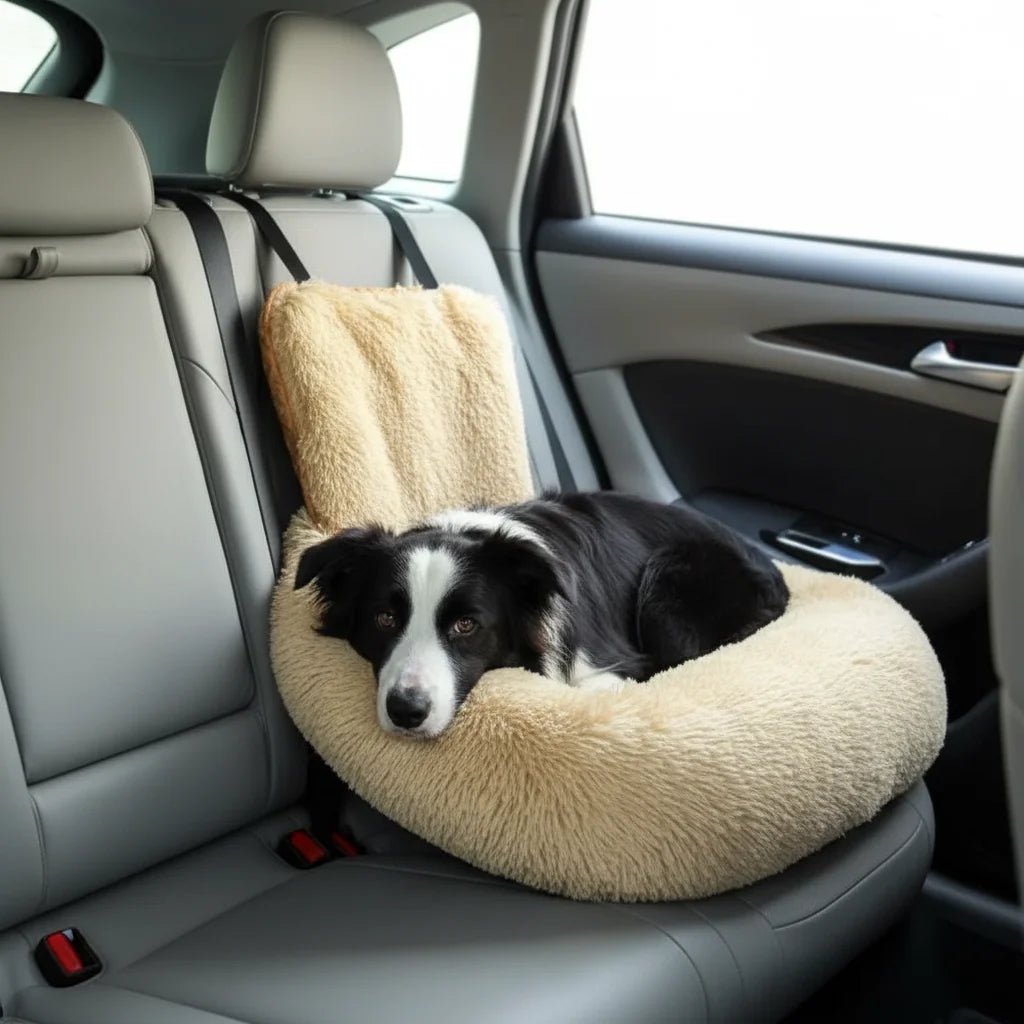 Large Washable Dog Car Bed with Elevated Design and Non-Slip Bottom – Comfortable Travel Seat for Dogs 4