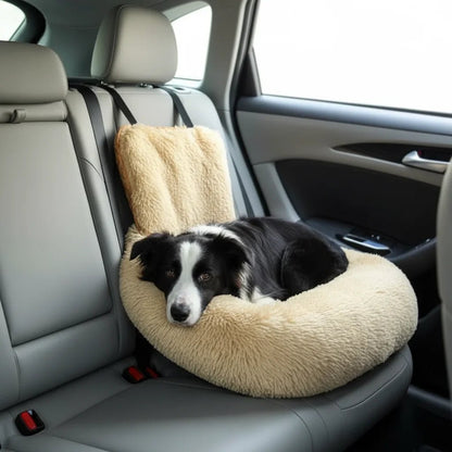 Large Washable Dog Car Bed with Elevated Design and Non-Slip Bottom – Comfortable Travel Seat for Dogs 4
