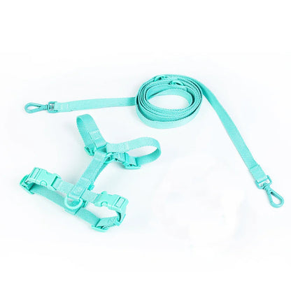 Lightweight Dog Harness and Dual-Head Leash Set for Small to Medium Dogs – Stylish Pastel Colors 10