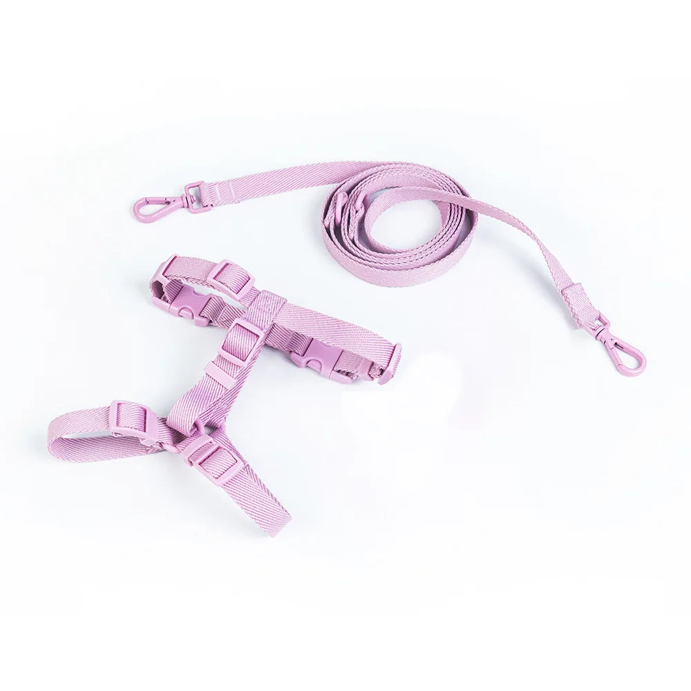 Lightweight Dog Harness and Dual-Head Leash Set for Small to Medium Dogs – Stylish Pastel Colors 5