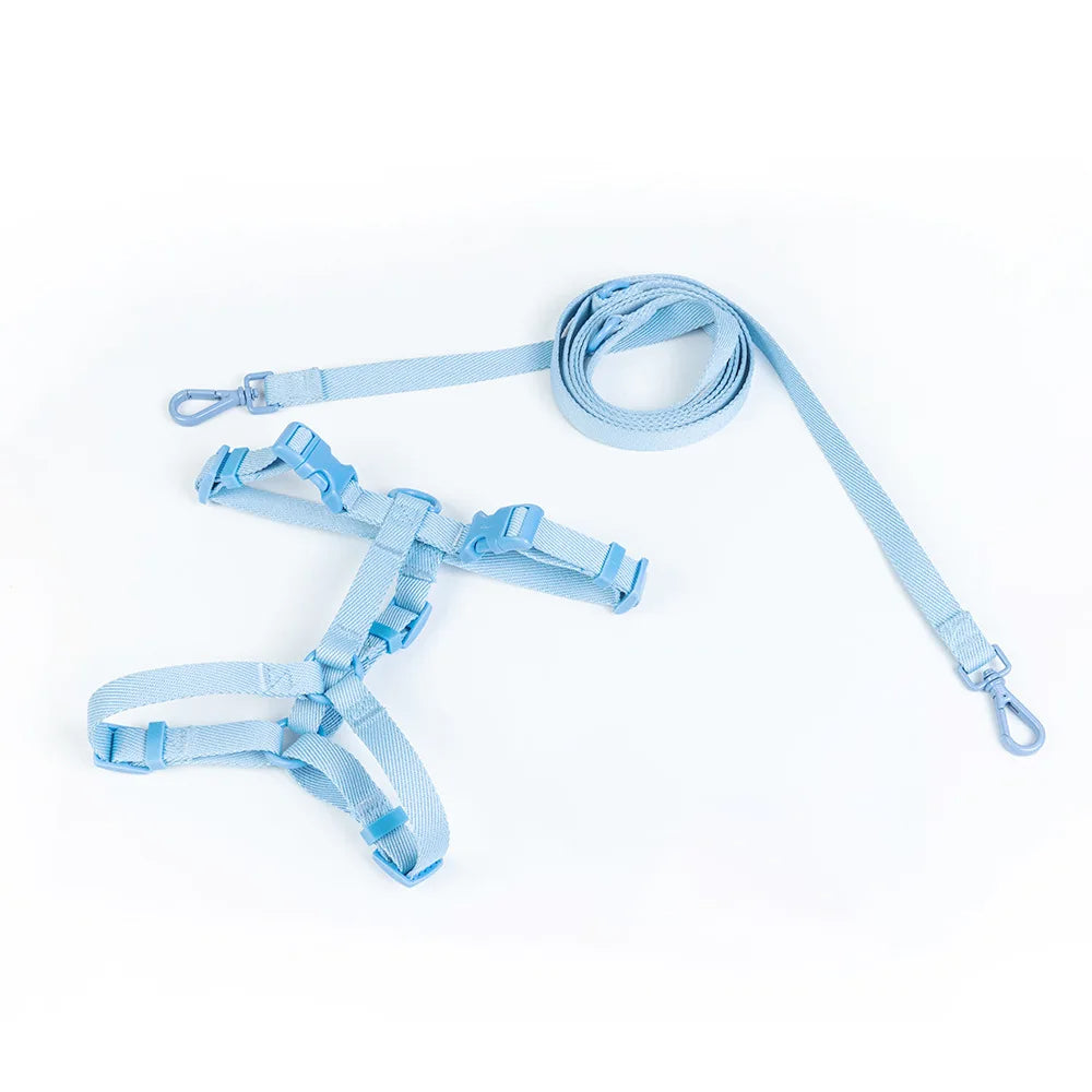 Lightweight Dog Harness and Dual-Head Leash Set for Small to Medium Dogs – Stylish Pastel Colors 6