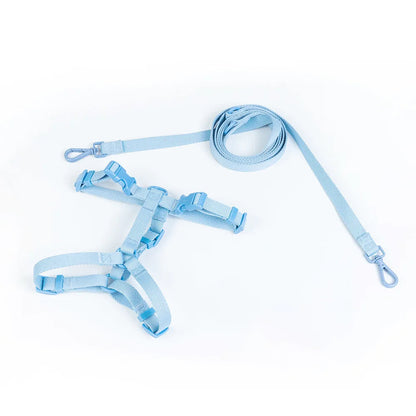 Lightweight Dog Harness and Dual-Head Leash Set for Small to Medium Dogs – Stylish Pastel Colors 6